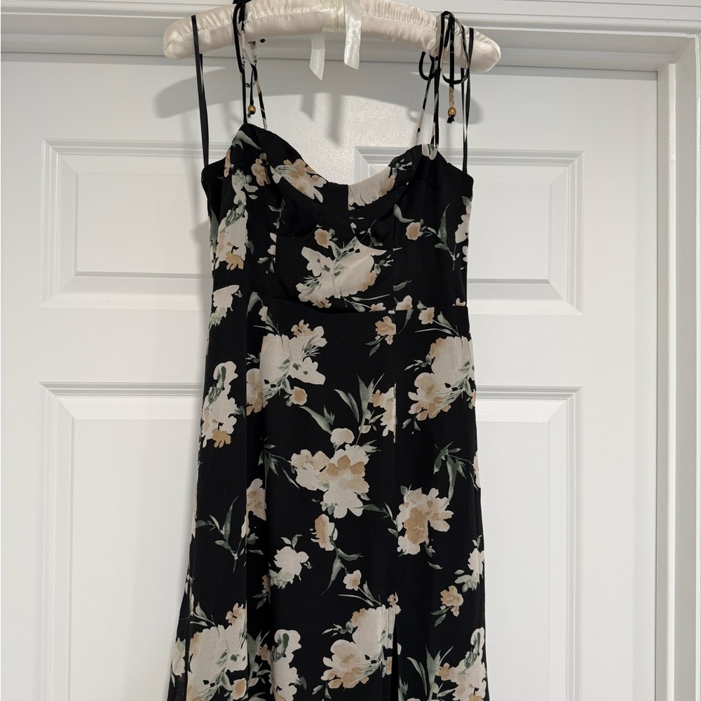 Petal & Pup Black Floral Strapless Dress